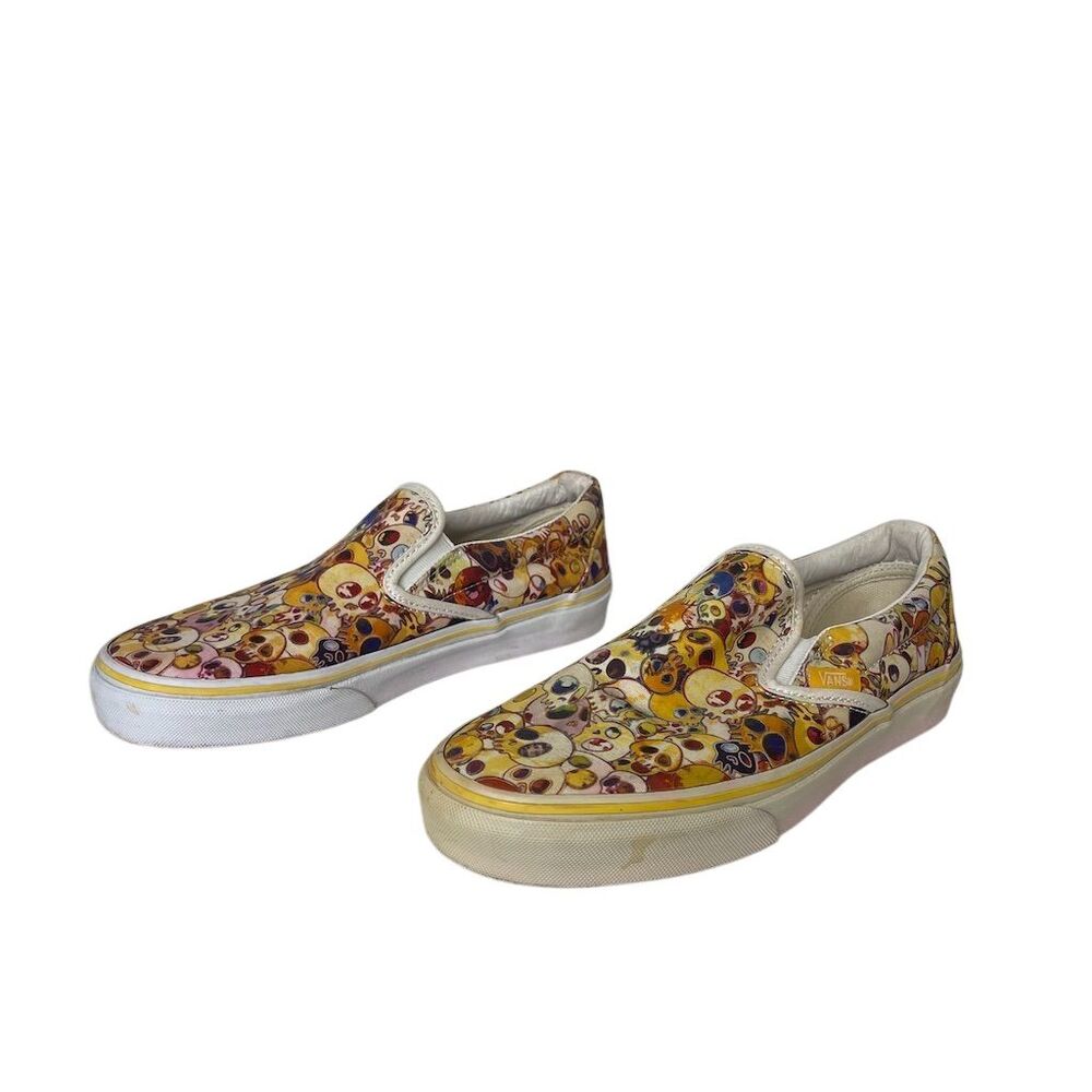 Vans Takashi Murakami Unisex Slip-On Shoes Yellow Skull Sz 6 New WITH DEFECT